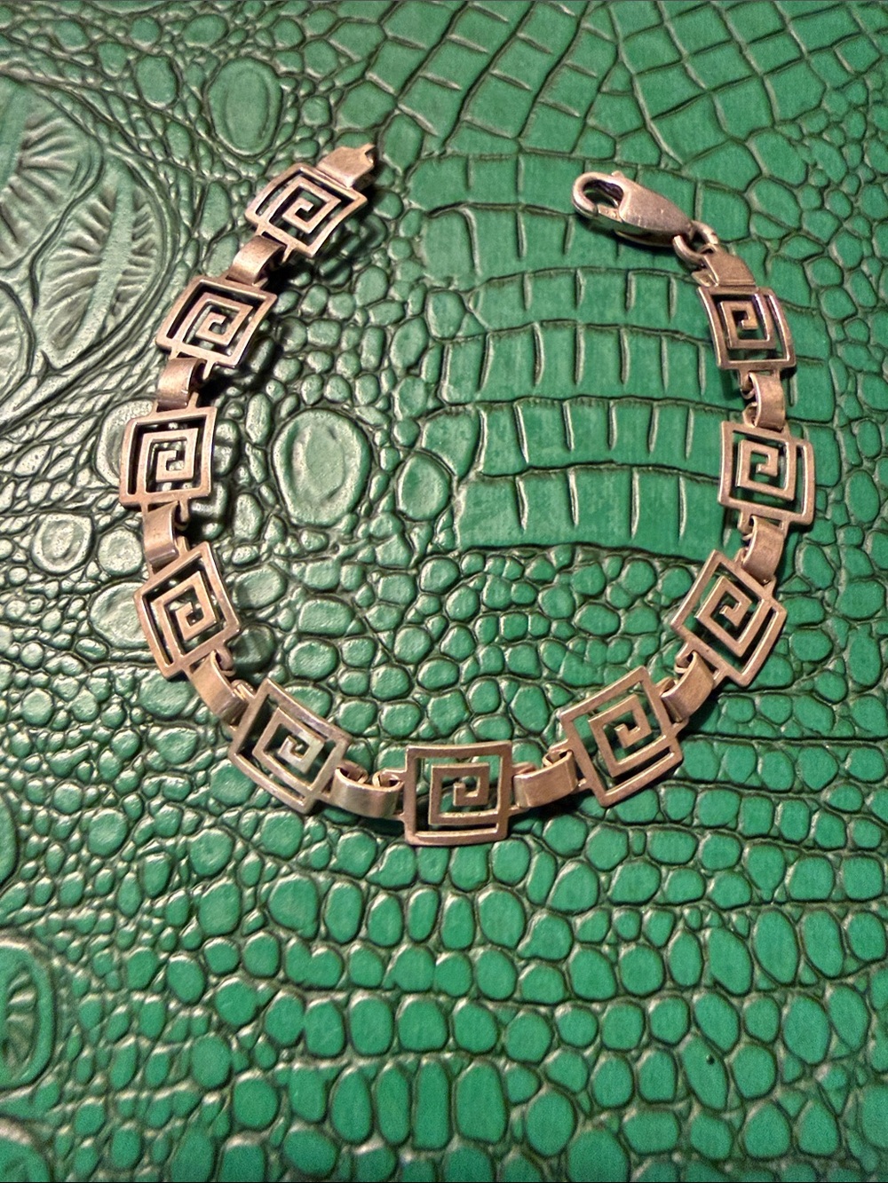 Sterling Silver Geometric Spiral Link Bracelet Mexico
